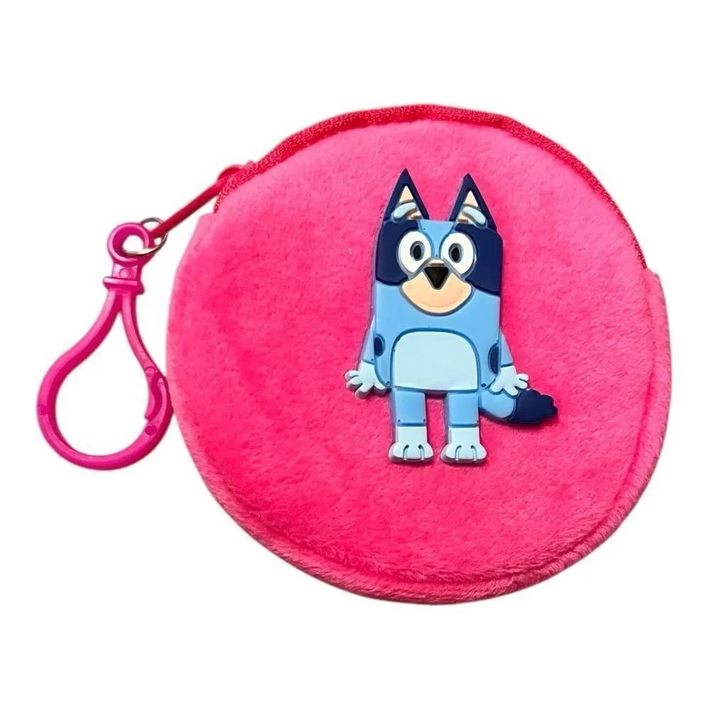 Bluey Hot Pink Plush Coin Purse With Keychain